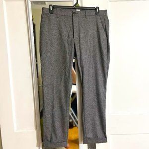 NWOT GAP Nova Fides Grey Tweed Look Slim Fit Pants - Size 34x30